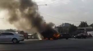 В Шымкенте после столкновения взорвались две машины