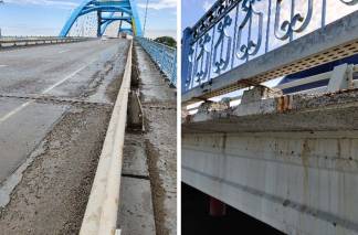 Павлодарский мост, построенный в честь 25-летия независимости Казахстана, разрушается
