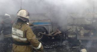 В Алматинской области сгорел пассажирский автобус